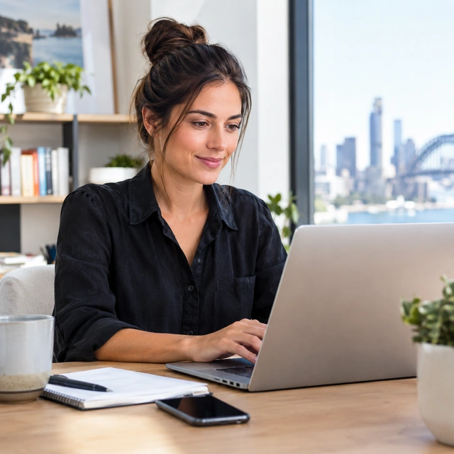 Australian virtual assistant working remotely on business administration tasks
