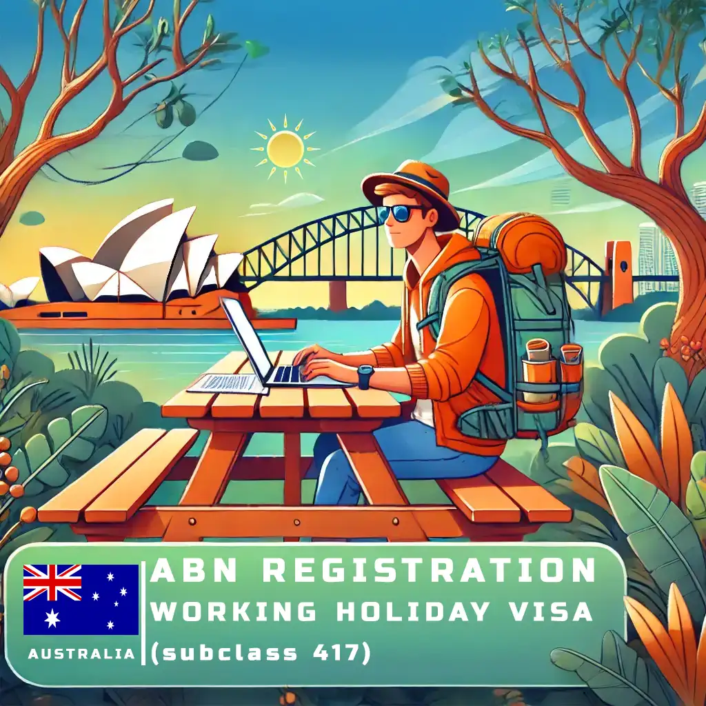 Illustration of ABN registration process for Working Holiday Visa (Subclass 417) holders in Australia