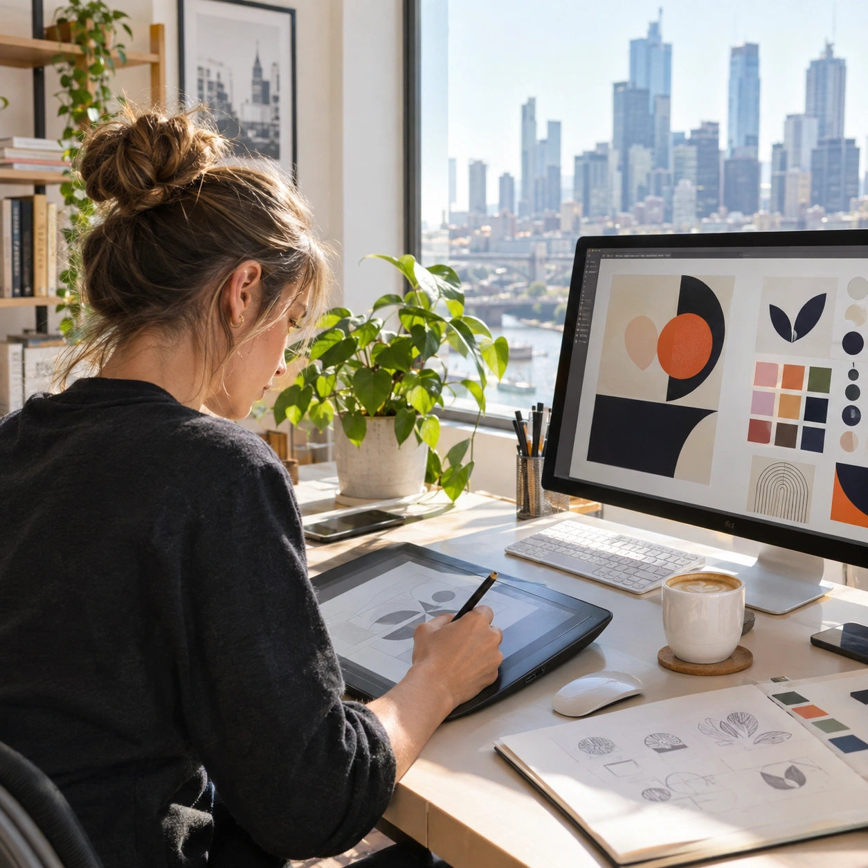 Freelance graphic designer working on branding projects in Australia