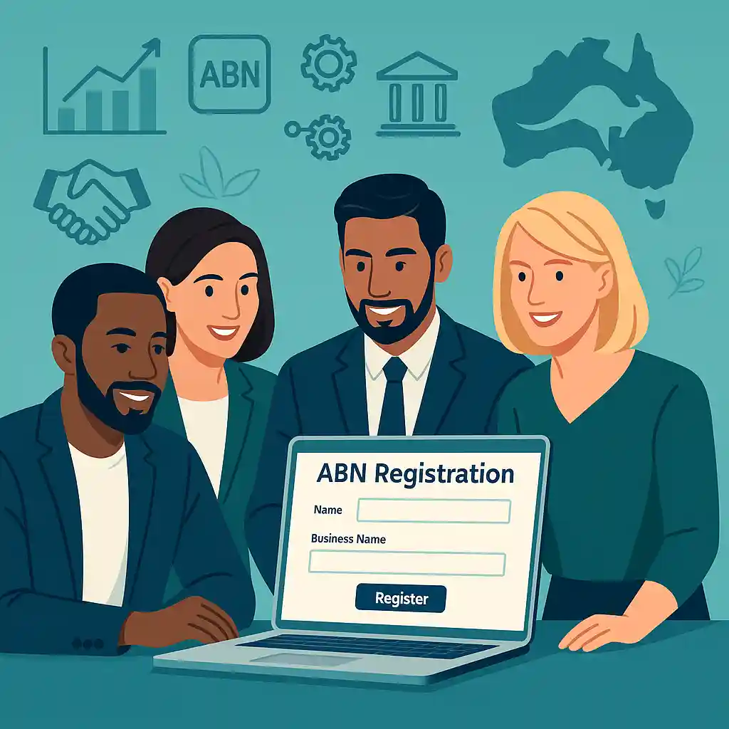 Diverse Australian entrepreneurs registering for ABN online